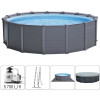 INTEX Piscină GRAPHITE GRAY PANEL 478Х124cm, 16805L, cadru metalic 2 26384 1 1