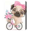 Pictură pe numere 30*40 сm (fără cutie) – Pug cu bicicleta la plimbare 1 KBS7096 1